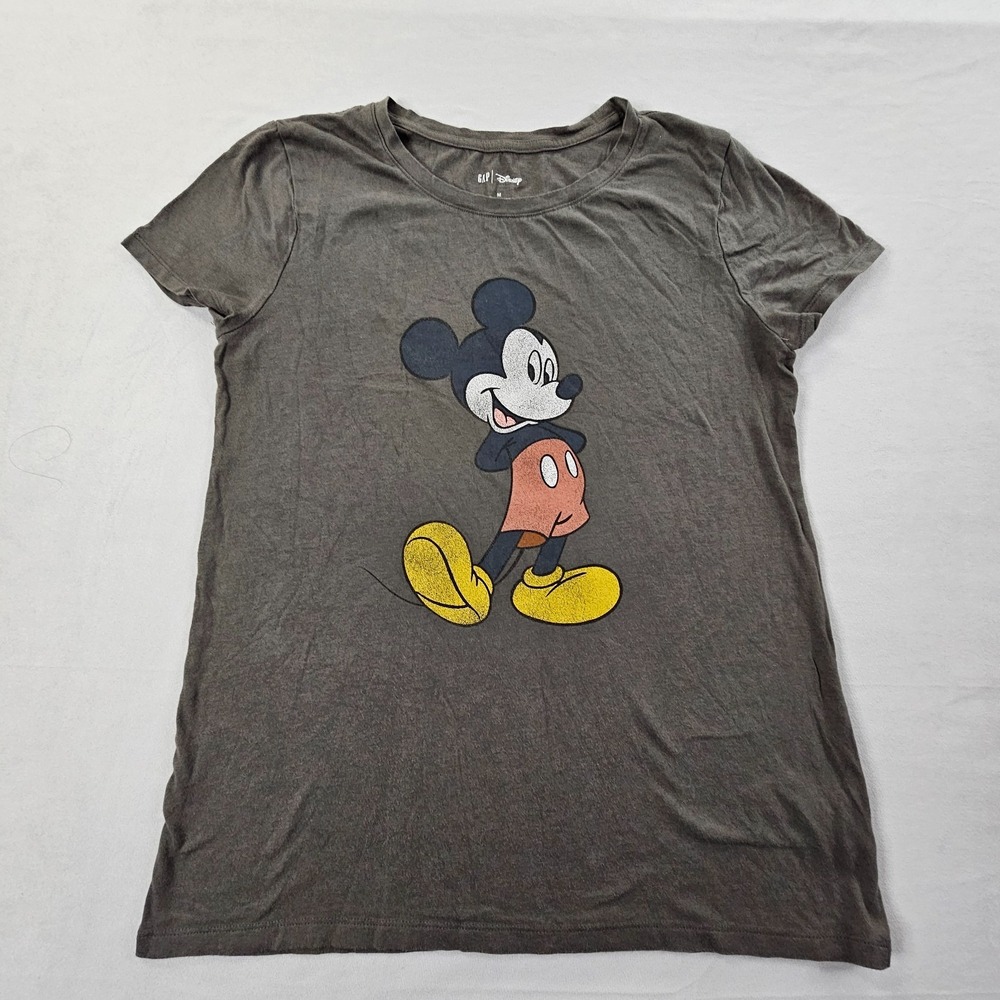Mickey Mouse Gap Disney Gray Short Sleeve Cotton Modal T-Shirt Women's M
